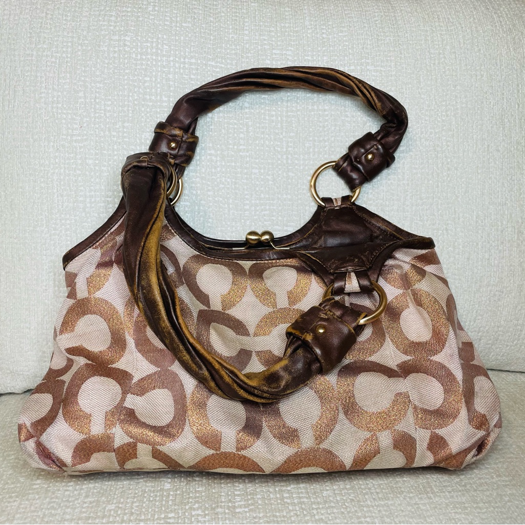 Original Rose Gold And Brown Coach Purse
